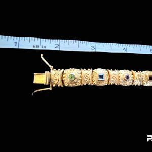 ** CLEARANCE Semiprecious stones in 18KGP Bracelet Vintage Gorgeous